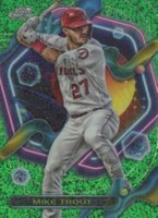 2023 Topps Cosmic Chrome #129 Mike Trout Green Space Dust Baseball Card