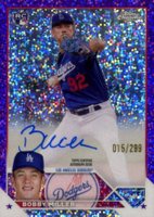 2023 Topps Chrome Update Autograph #RABM Bobby Miller Purple Speckle Baseball Card