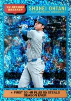 2025 Topps Heritage #1 Shohei Ohtani Chrome-Light Blue Sparkle Refractor Baseball Card