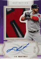2020 Topps Definitive Collection Autograph Relic Collection  #ARCJDM J.D. Martinez Purple Baseball Card
