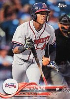2018 Topps Pro Debut #1 Ronald Acuna Gray Jersey Baseball Card