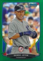 2013 Bowman Chrome #215 Derek Jeter Green Refractor Baseball Card