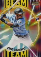 2022 Topps Stadium Club Chrome Beam Team #BT19 Julio Rodriguez Gold Refractor Baseball Card