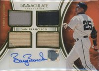2016 Panini Immaculate Collection Immaculate Autograph Quad Materials #QMABB Barry Bonds Baseball Card