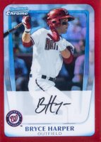 2011 Bowman Chrome Prospects #BCP1 Bryce Harper Red Refractor Baseball Card