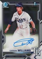2021 Bowman Draft 1st Edition Chrome Autographs #CDACW Carson Williams Baseball Card