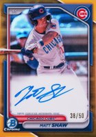 2024 Bowman Chrome Prospect Autographs #CPAMS Matt Shaw Gold Refractor Baseball Card