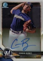 2018 Bowman Prospects Autographs Chrome #CB Corbin Burnes Baseball Card