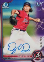 2022 Bowman Chrome Prospect Autographs #CPADD Dylan Dodd Purple Refractor Baseball Card