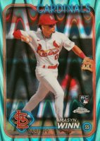 2024 Topps Chrome #189 Masyn Winn Aqua Raywave Baseball Card