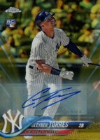 2018 Topps Chrome Update #HMT9 Gleyber Torres Autograph-Gold Refractor Baseball Card
