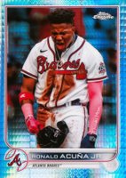 2022 Topps Chrome #165 Ronald Acuna Jr. Prism Refractor Baseball Card