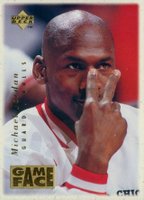 1996 Collector's Choice Game Face #GF2 Michael Jordan Basketball Card