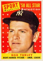 1958 Topps #493 Bob Turley All-Star Baseball Card
