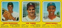 1970 Transogram Hand Cut # Juan Marichal/Joe Torre/Ernie Banks Panel Baseball Card