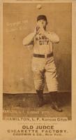 1887 Old Judge #210-5a Billy Hamilton Catch-hands neck high-Kansas Citys Baseball Card