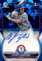 2023 Bowman Draft Sapphire Edition Chrome Prospect Autographs #CDAWL Wyatt Langford Baseball Card