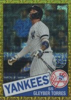 2020 Topps Silver Pack 1985 Chrome Promo #29 Gleyber Torres Gold Refractor Baseball Card