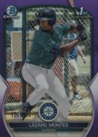 2023 Bowman Chrome Prospects #BCP58 Lazaro Montes Purple Refractor Baseball Card