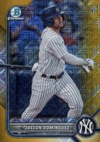 2022 Bowman Mega Box Chrome #244 Jasson Dominguez Gold Refractor Baseball Card