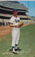 1962 L.A. Dodgers Postcards (1962-65) #50318 Sandy Koufax Perforated Baseball Card