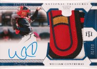 2021 Panini National Treasures #153 William Contreras Material Signature Baseball Card