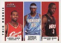 2003 Fleer Tradition #300 Carmelo Anthony/Dwyane Wade/LeBron James Trio Rookie Basketball Card