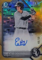 2022 Bowman Chrome Prospect Autographs #CPAEH Erick Hernandez Gold Refractor Baseball Card