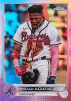 2022 Topps Chrome #165 Ronald Acuna Jr. Pink Refractor Baseball Card