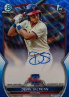 2023 Bowman Draft Chrome Prospect Autograph #CDADS Devin Saltiban Blue Wave Baseball Card