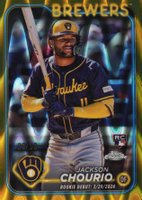 2024 Topps Chrome Update #USC30 Jackson Chourio Gold Raywave Baseball Card