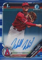 2019 Bowman Draft Chrome Draft Picks Autograph #CDAWW Will Wilson Blue Refractor Baseball Card