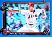 2025 Topps #606 Tyler Anderson Blue Rainbow Foil Baseball Card
