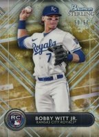 2022 Bowman Sterling #BSR37 Bobby Witt Jr. Gold Refractor Baseball Card