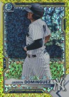 2021 Bowman Chrome Prospects #BCP13 Jasson Dominguez Yellow Mini-Diamond Refractor Baseball Card