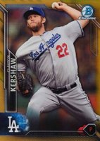 2016 Bowman Chrome #50 Clayton Kershaw Gold Refractor Baseball Card
