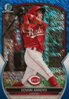 2023 Bowman Chrome Prospects #BCP66 Edwin Arroyo Blue Shimmer Refractor Baseball Card