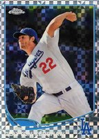 2013 Topps Chrome #175 Clayton Kershaw Pitching-Xfractor Baseball Card