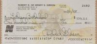 1999 Hall of Fame Autographs # Bob Gibson Bank Check Baseball Card