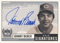 1999 Upper Deck Century Legends Epic Signatures #JB Johnny Bench Epic Signatures Baseball Card