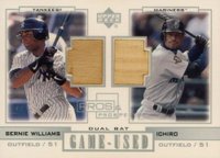 2001 Upper Deck Pros & Prospects Dual Bat #PP-WI Bernie Williams/Ichiro Suzuki Baseball Card