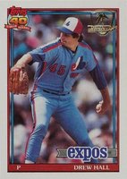 1991 Topps Desert Shield #77 Drew Hall Baseball Card