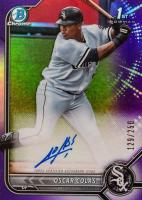 2022 Bowman Chrome Prospect Autographs #CPAOCS Oscar Colas Purple Refractor Baseball Card