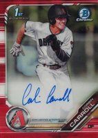 2019 Bowman Draft Chrome Draft Picks Autograph #CDACA CJ Abrams Red Refractor Baseball Card