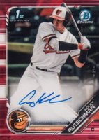 2019 Bowman Draft Chrome Draft Picks Autograph #CDAAR Adley Rutschman Red Refractor Baseball Card