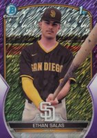2023 Bowman Chrome Prospects #BCP171 Ethan Salas Purple Shimmer Refractor Baseball Card