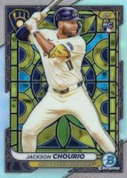 2024 Bowman Chrome #69 Jackson Chourio Etched in Glass Variation Baseball Card