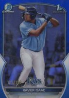2023 Bowman Chrome Prospects #BCP145 Xavier Isaac Blue Refractor Baseball Card