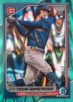 2024 Bowman Chrome #45 Pete Crow-Armstrong Aqua Raywave Baseball Card