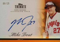 2012 Topps Tribute Autographs #MTR1 Mike Trout Orange Baseball Card